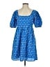 Rhode 100% Cotton Argyle Blue Casual Dress Size S - photo 1