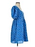 Rhode 100% Cotton Argyle Blue Casual Dress Size S - photo 4