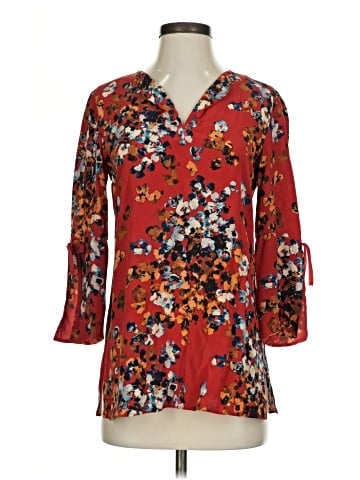 Lafayette 148 New York 3/4 Sleeve Silk Top (view 1)