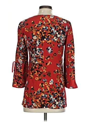 Lafayette 148 New York 3/4 Sleeve Silk Top (view 2)