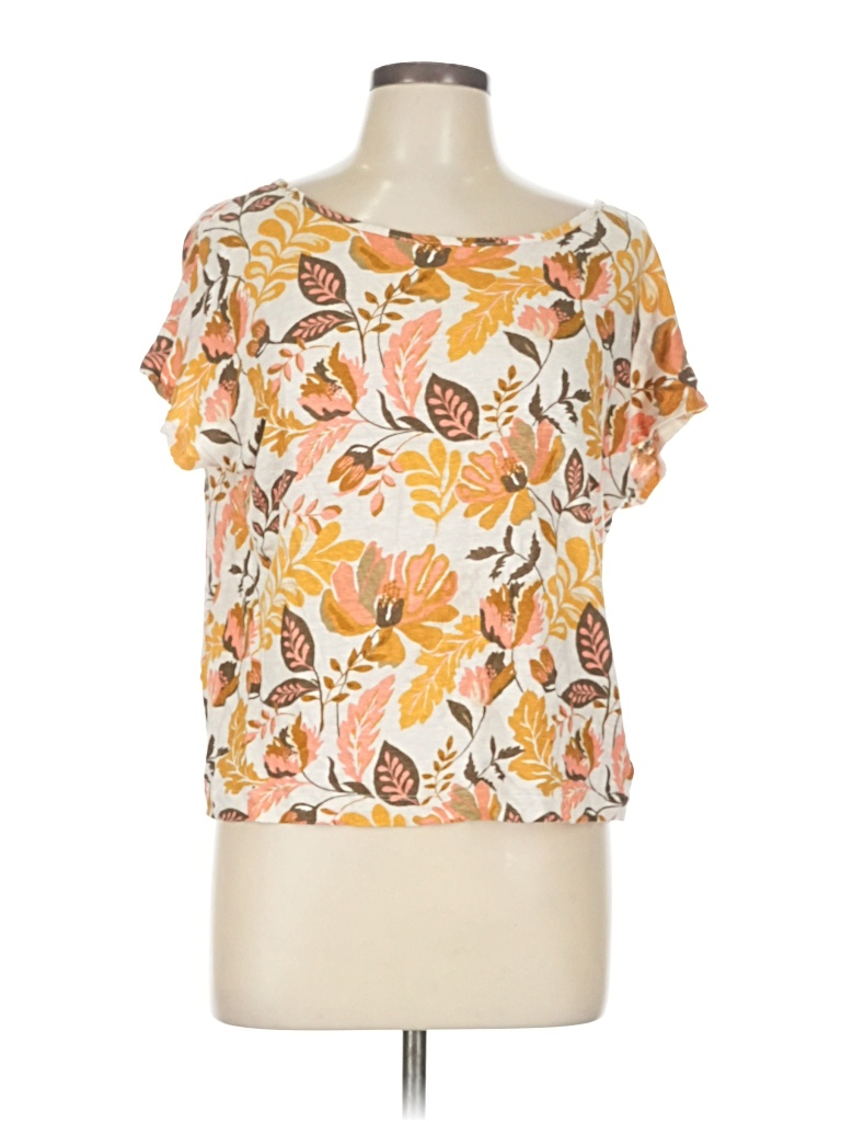 Pre-owned Rachel Zoe Tjx Short Sleeve Blouse In Orange