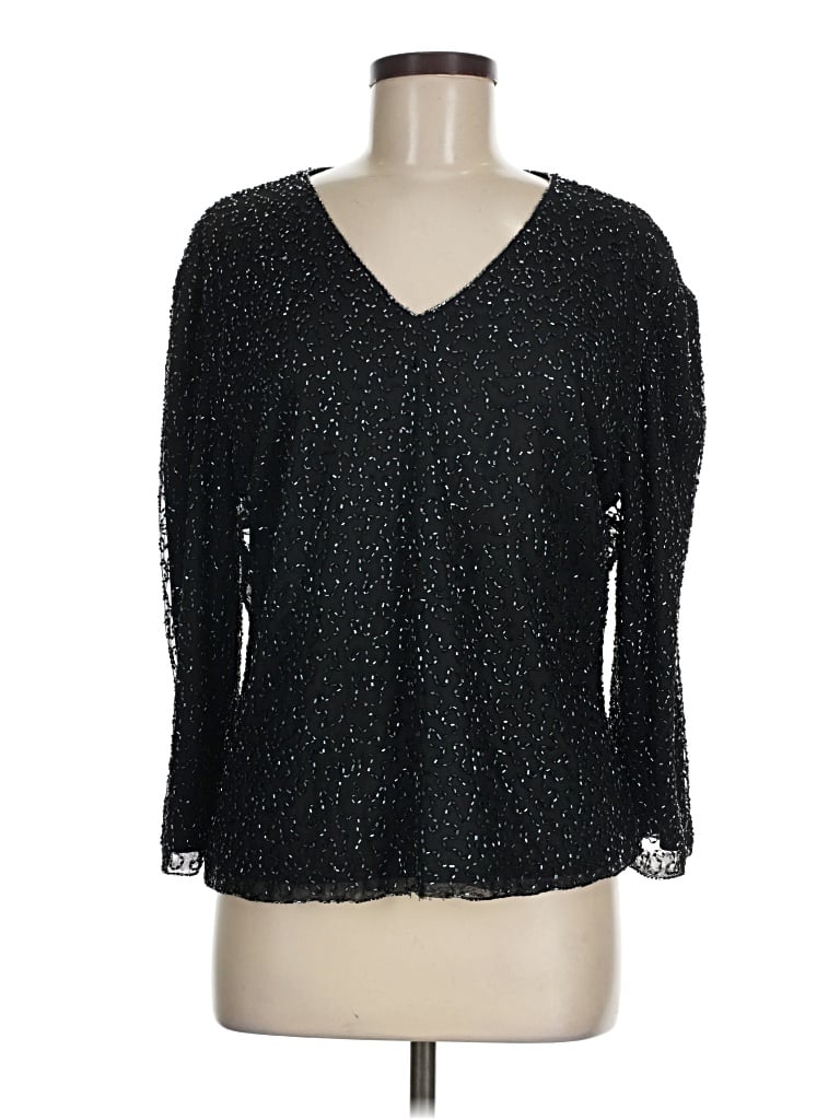 Pre-owned Chadwicks 3/4 Sleeve Blouse In Black