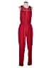 Ambiance Apparel 100% Polyester Solid Red Jumpsuit Size L - photo 1