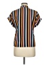 Unbranded 100% Polyester Stripes Orange Short Sleeve Blouse Size M - photo 2