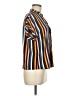 Unbranded 100% Polyester Stripes Orange Short Sleeve Blouse Size M - photo 4