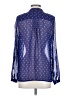 Sweet Rain 100% Polyester Polka Dots Blue Long Sleeve Blouse Size S - photo 2