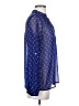 Sweet Rain 100% Polyester Polka Dots Blue Long Sleeve Blouse Size S - photo 4