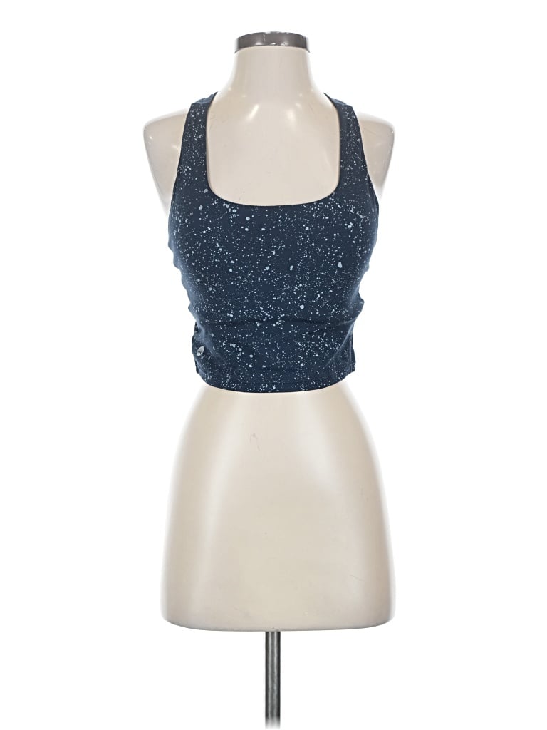 Pre-owned Senita Athletics Tank Top Blue Halter Neckline Tops