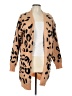 Shein 100% Polyester Animal Print Tan Cardigan Size L - photo 1