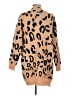 Shein 100% Polyester Animal Print Tan Cardigan Size L - photo 2