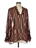 CAbi Stripes Brown Long Sleeve Blouse Size M - photo 1