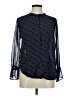 Lucky Brand Polka Dots Blue Long Sleeve Blouse Size M - photo 1