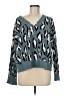 Fate Animal Print Teal Pullover Sweater Size M - photo 1