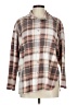 Partners Plaid Brown Long Sleeve Blouse Size L - photo 1