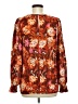 Staccato 100% Polyester Floral Orange Long Sleeve Blouse Size M - photo 2
