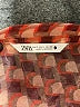 Zara Houndstooth Red Long Sleeve Blouse Size S - photo 7