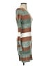 Shein 100% Polyester Stripes Brown Casual Dress Size S - photo 4