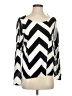 Sugarlips 100% Polyester Chevron-herringbone Ivory Long Sleeve Blouse Size S - photo 1