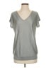 Magaschoni Metallic Silver Gray Short Sleeve Top Size XS - photo 1