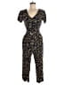 Mo:Vint 100% Rayon Hearts Gold Jumpsuit Size M - photo 1