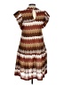 En Saison 100% Polyester Chevron-herringbone Brown Casual Dress Size L - photo 2