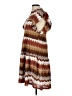 En Saison 100% Polyester Chevron-herringbone Brown Casual Dress Size L - photo 5