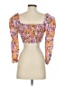 Something Navy Orange 3/4 Sleeve Blouse Size S - photo 2
