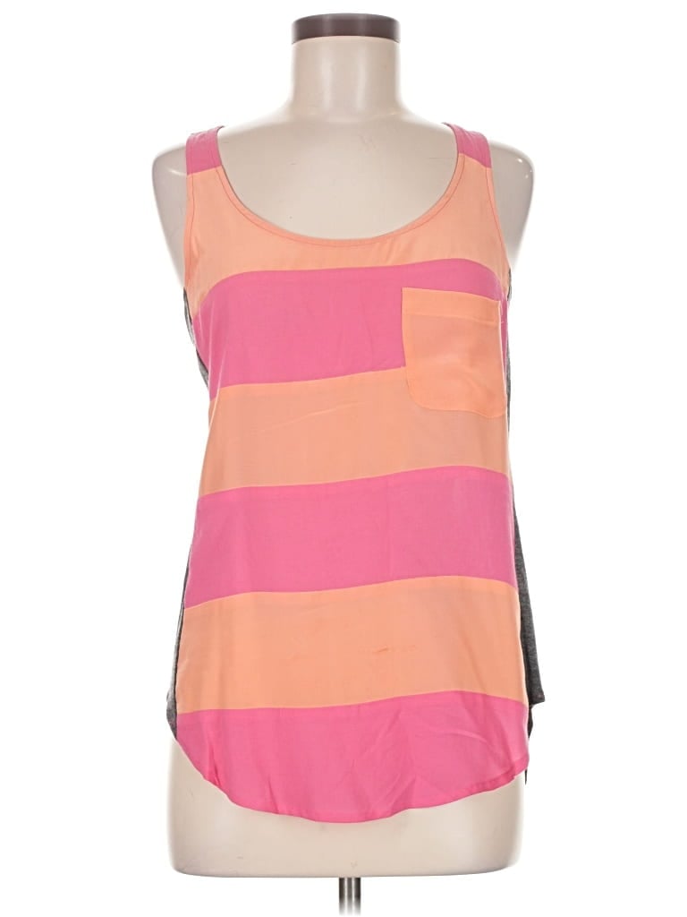 Pre-owned Ella Moss Sleeveless Top Pink Scoop Neck Tops