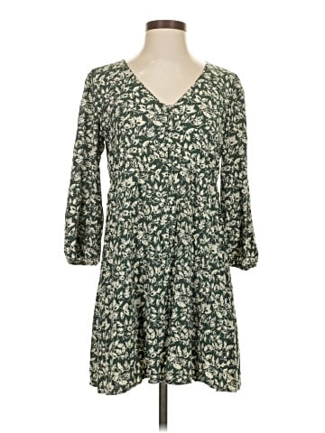 Madewell V-Neck Button-Front Mini Dress in Forest Leaves (view 1)