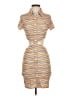 Blanc Stripes Orange Casual Dress Size S - photo 1