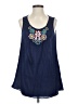 Groovy Monkey 100% Cotton Blue Sleeveless Blouse Size S - photo 1