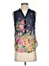 Miami 100% Polyester Floral Blue Sleeveless Blouse Size S - photo 1