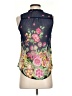 Miami 100% Polyester Floral Blue Sleeveless Blouse Size S - photo 2