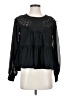 Zara 100% Polyester Black Long Sleeve Blouse Size S - photo 1