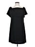 Charles Henry Solid Black Casual Dress Size XS - photo 1