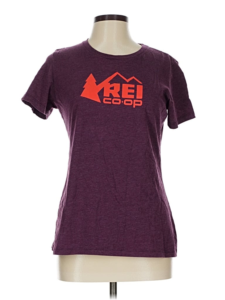 Pre-owned Rei Co Op Short Sleeve T-shirt In Burgundy