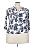 Fun2Fun 100% Rayon Floral White 3/4 Sleeve Blouse Size 2X - photo 1