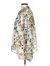 Jeans By Buffalo 100% Polyester Floral Ivory Long Sleeve Blouse Size L - photo 5