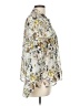 Jeans By Buffalo 100% Polyester Floral Ivory Long Sleeve Blouse Size L - photo 4