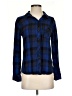 Rails 100% Rayon Plaid Blue Long Sleeve Button-Down Shirt Size XS - photo 1