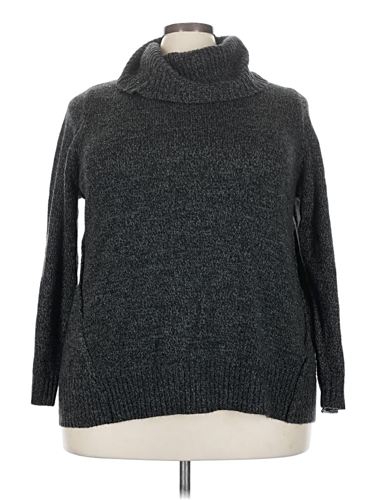 Pre-owned Karen Scott Turtleneck Sweater In Gray