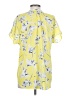 CAbi 100% Polyester Tropical Floral Yellow Short Sleeve Blouse Size S - photo 2