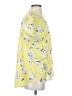 CAbi 100% Polyester Tropical Floral Yellow Short Sleeve Blouse Size S - photo 4