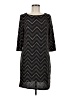 Studio One Chevron-herringbone Black Casual Dress Size 8 - photo 1