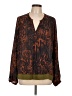 CAbi 100% Polyester Brown Orange Long Sleeve Blouse Size L - photo 1