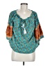 Shein Teal 3/4 Sleeve Blouse Size 6 - photo 1