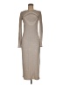 MNG Stripes Tan Casual Dress Size 6 - photo 1