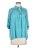 James 100% Polyester Teal 3/4 Sleeve Blouse Size S - photo 1