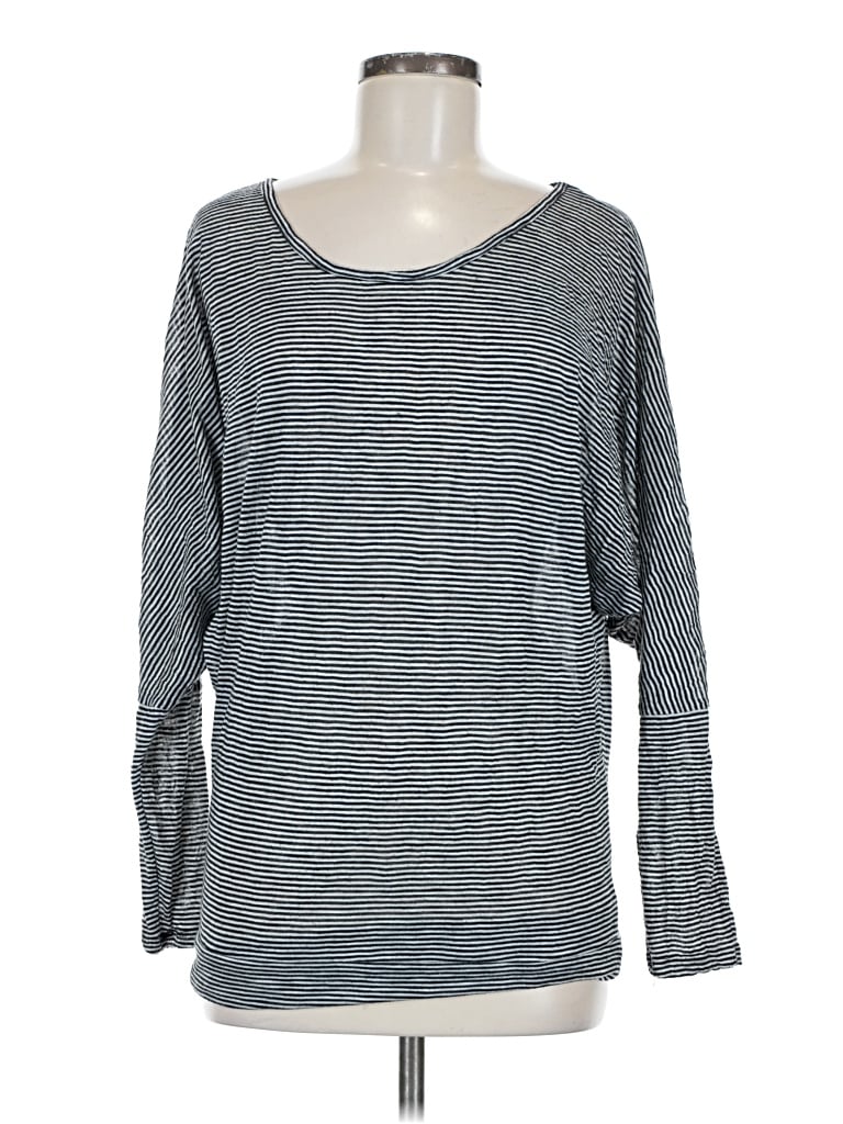 Pre-owned Isda & Co Long Sleeve Top Gray Boatneck Tops