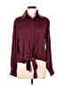 Elan 100% Polyester Burgundy Long Sleeve Blouse Size M - photo 1